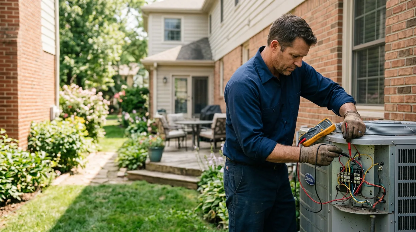 HVAC technician working near Leesburg, AL